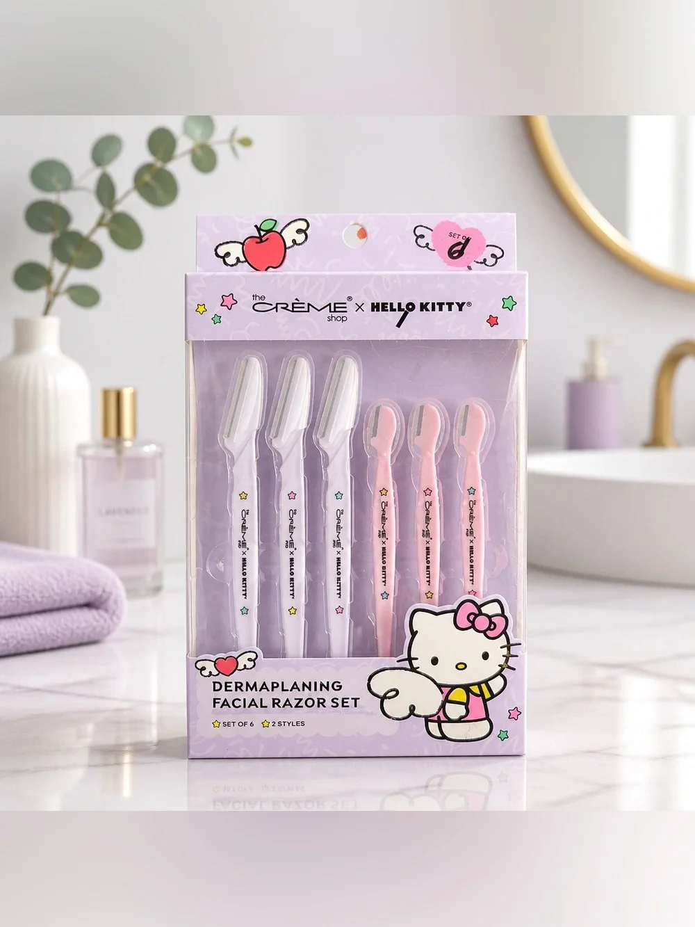 The Crème Shop x Hello Kitty Dermaplaning Facial Razor Set 6 Pack